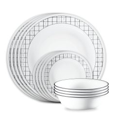 Delicate Grid 18-piece Dinnerware Set, Service for 6