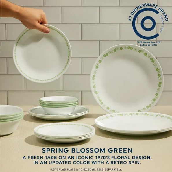 Spring Blossom Green 18-piece Dinnerware Set, Service for 6 ...