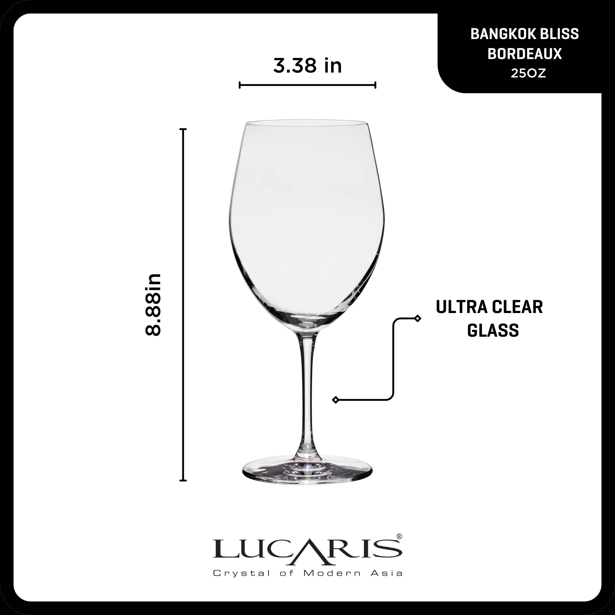 Bangkok Bliss Bordeaux Glasses (4-Pieces), 25-ounce, Dishwasher Safe, Lead-free Crystalline - Image 2