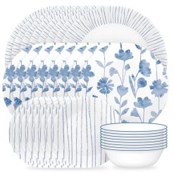 Botanical Stripes 32-piece Dinnerware Set, Service for 8