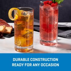 Alternative view of Traze FTR Highball Glasses (4-Pieces), 12-ounce, Dishwasher Safe