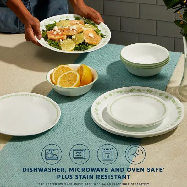 Spring Blossom Green 18-piece Dinnerware Set, Service for 6 ...