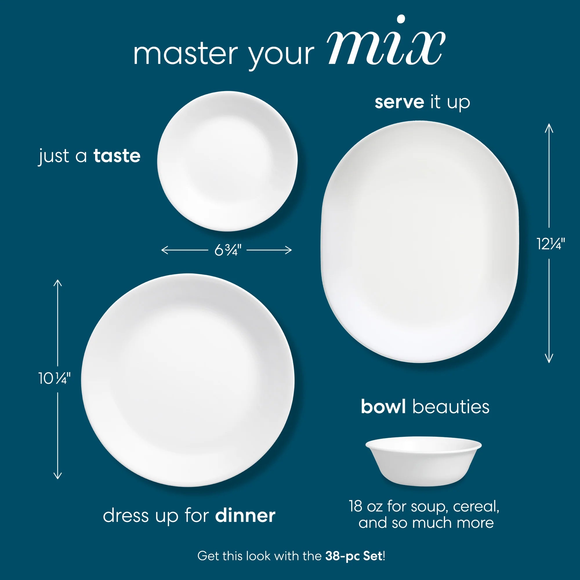 Winter Frost White 38-piece Dinnerware Set, Service for 12 - Image 3