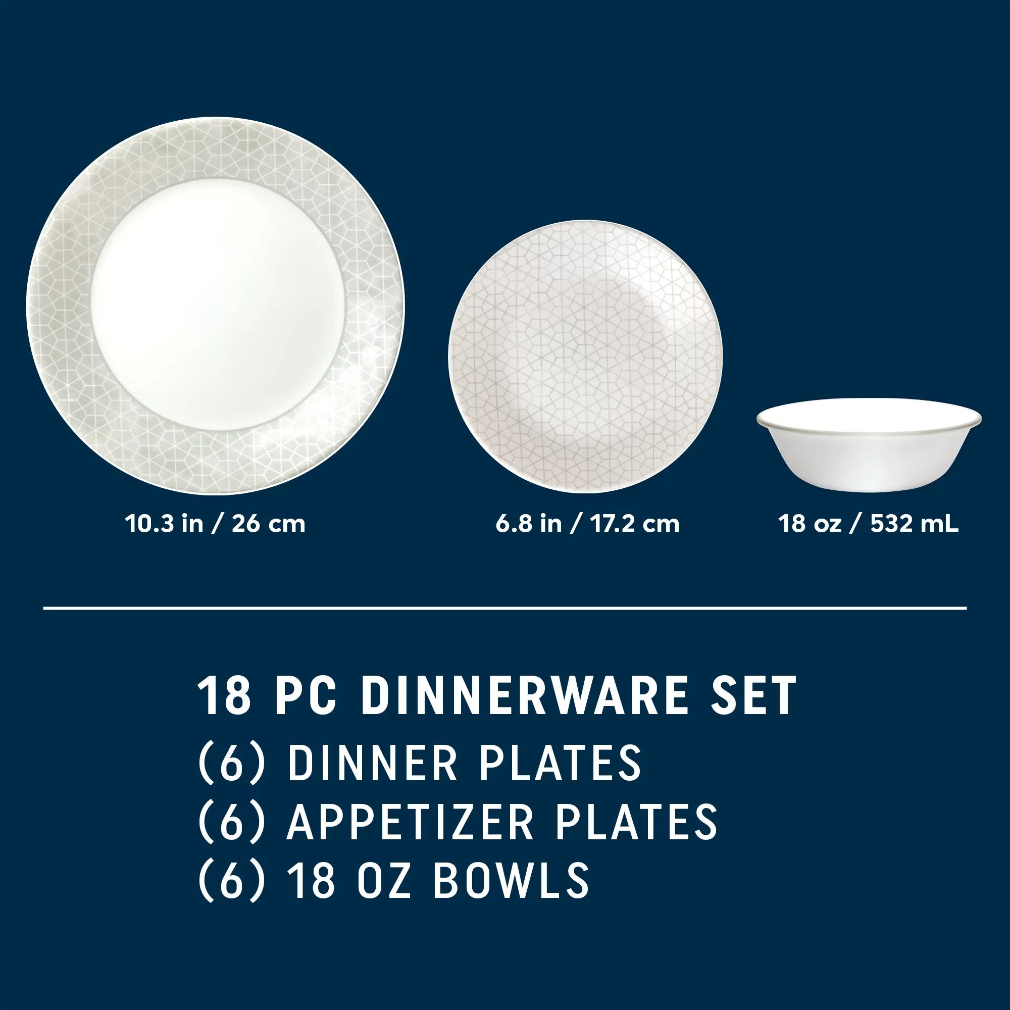 Knox 18-piece Dinnerware Set, Service for 6 - Image 3