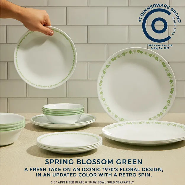 Spring Blossom Green 12-piece Dinnerware Set, Service for 4 - Image 5