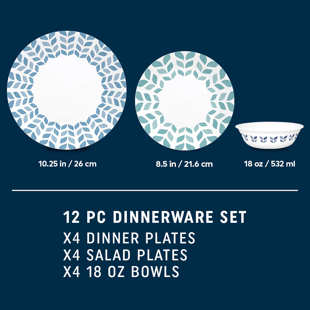 Global Collection Northern Pines 12-piece Dinnerware Set, Service for 4 - Image 2