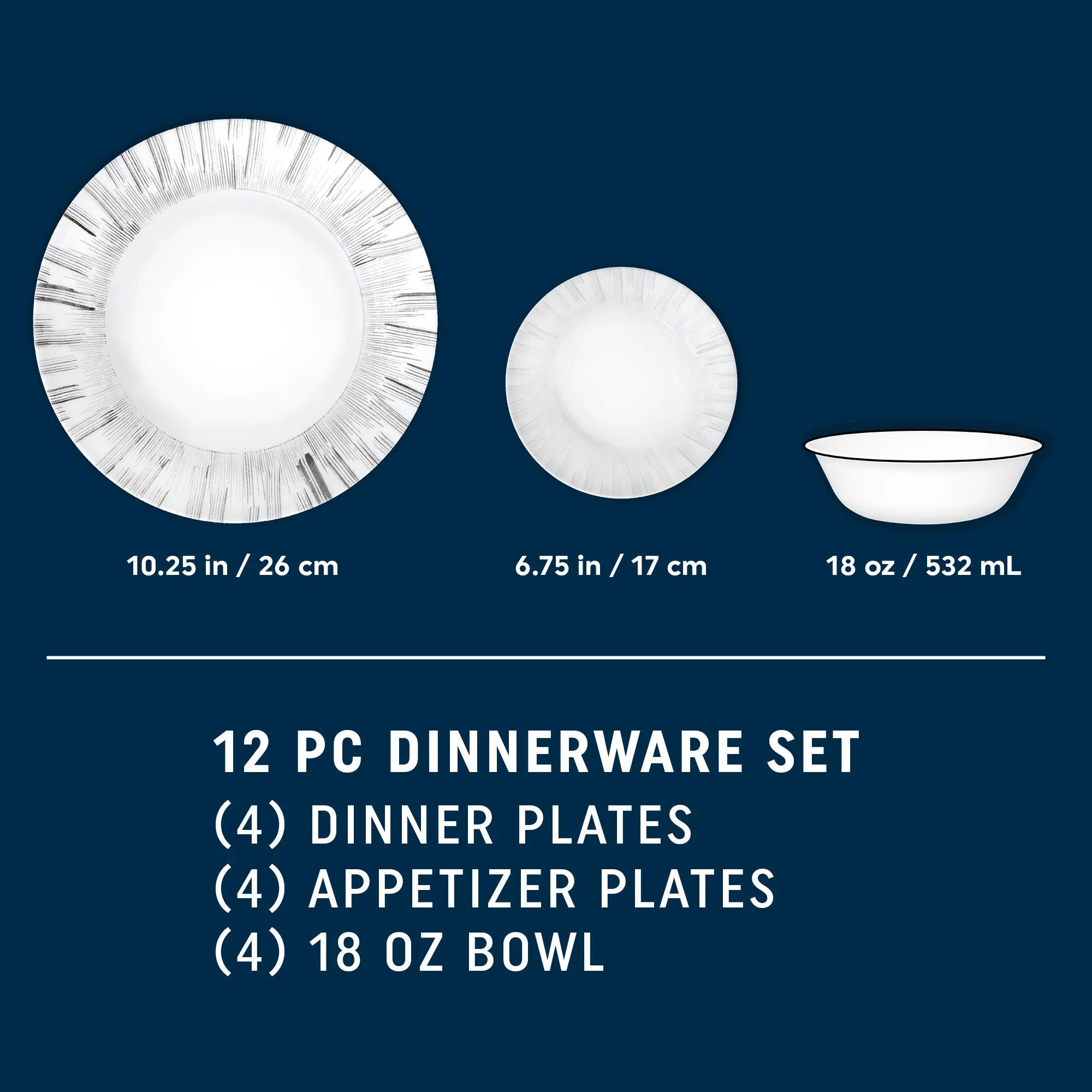Arica 12-piece Dinnerware Set, Service for 4 - Image 2