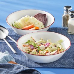 Alternative view of Radiant Red Banded 1-quart Serving Bowls, 2-pack